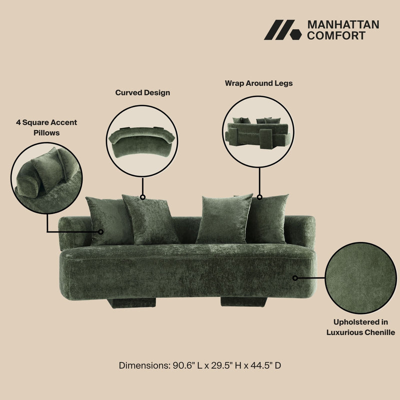 Modern Verandah Chenille 90.6" Sofa