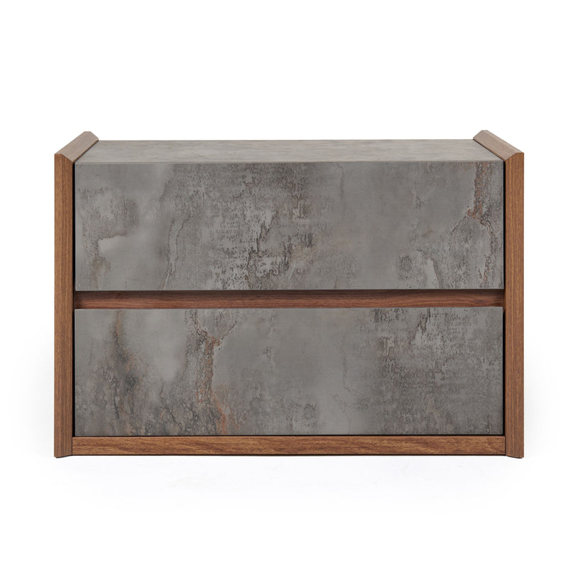 Nova Domus Rado Modern Walnut & Stucco Nightstand