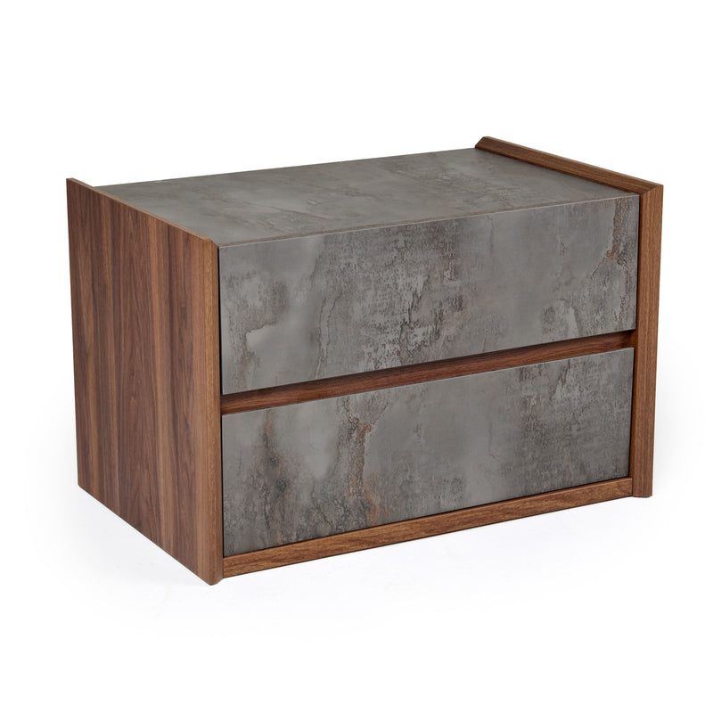 Nova Domus Rado Modern Walnut & Stucco Nightstand