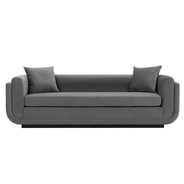 Contemporary Edmonda Velvet Sofa with Pillows