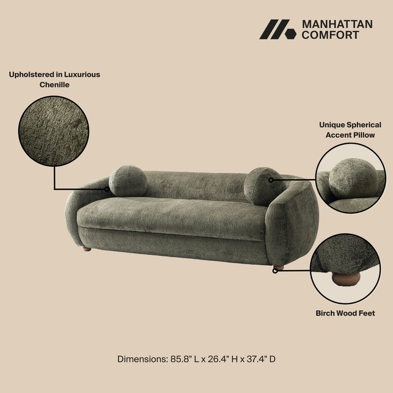 Modern Tribeca Chenille 85.8" Sofa