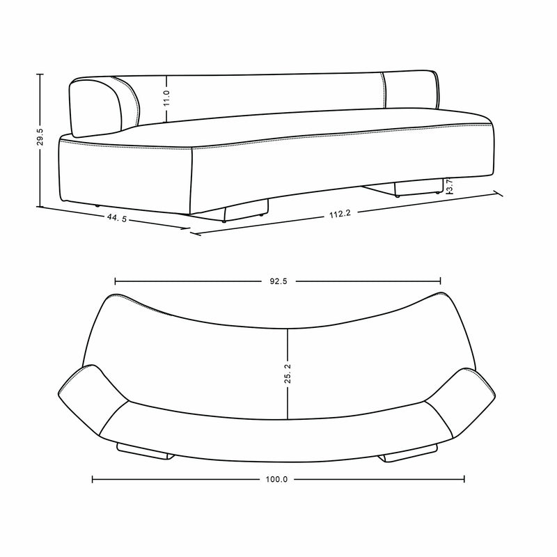 Modern Verandah Chenille 112" XL Sofa