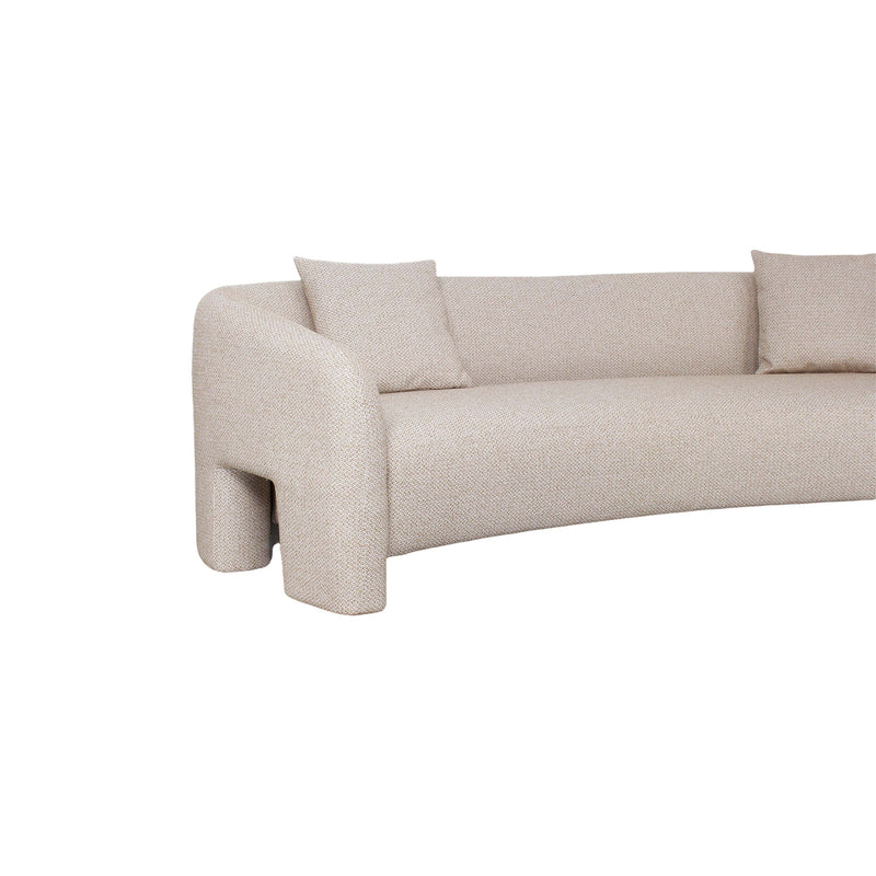 Modern Sylvia Tweed Sofa with Accent Pillows