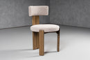 Modrest Sheridan - Mid-Century Modern Grey Fabric + Walnut Dining Chair