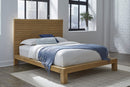 Batten Solid Oak Slatted Platform Bed in Blonde