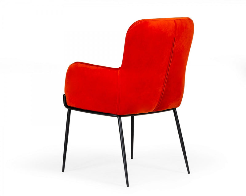 Modrest Frisco - Mid-Century Orange Velvet dining Chair