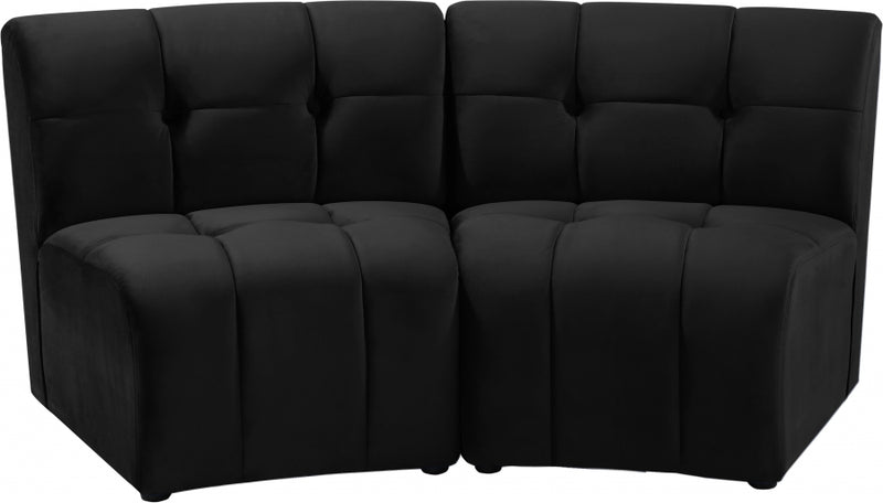 Limitless Modular Velvet 2 Piece Loveseat