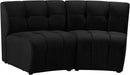 Limitless Modular Velvet 2 Piece Loveseat