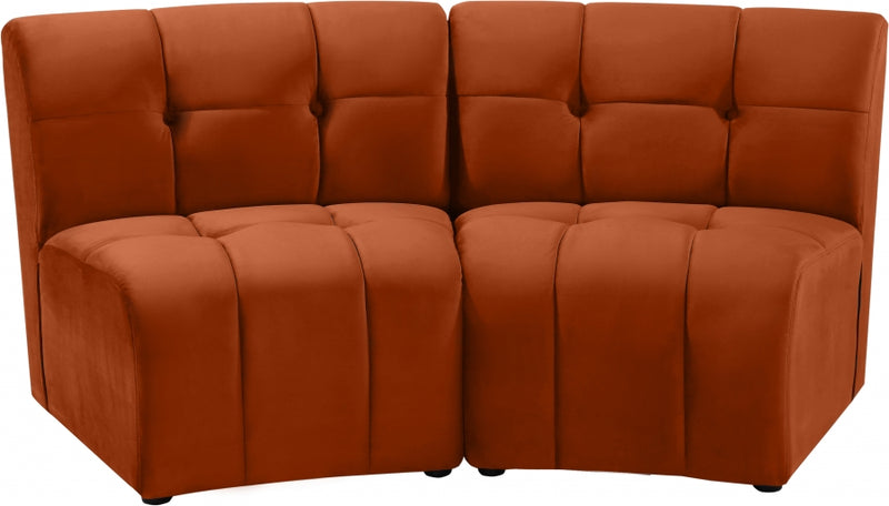 Limitless Modular Velvet 2 Piece Loveseat