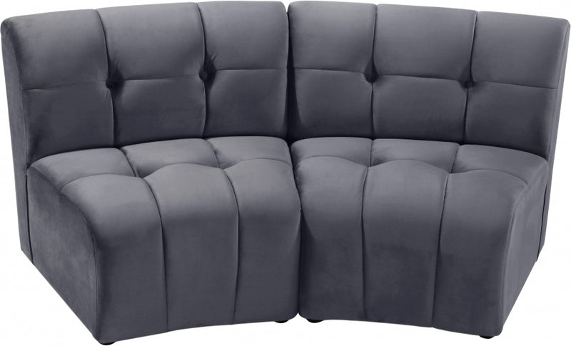 Limitless Modular Velvet 2 Piece Loveseat