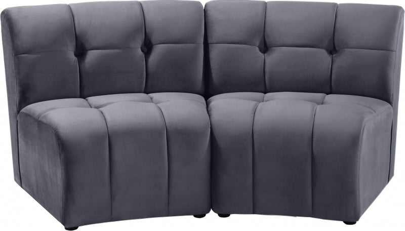 Limitless Modular Velvet 2 Piece Loveseat