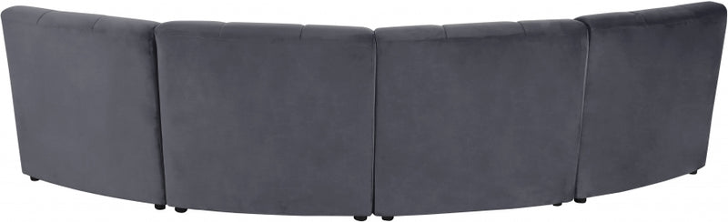 Limitless Modular Velvet 4 Piece Sectional