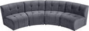 Limitless Modular Velvet 4 Piece Sectional