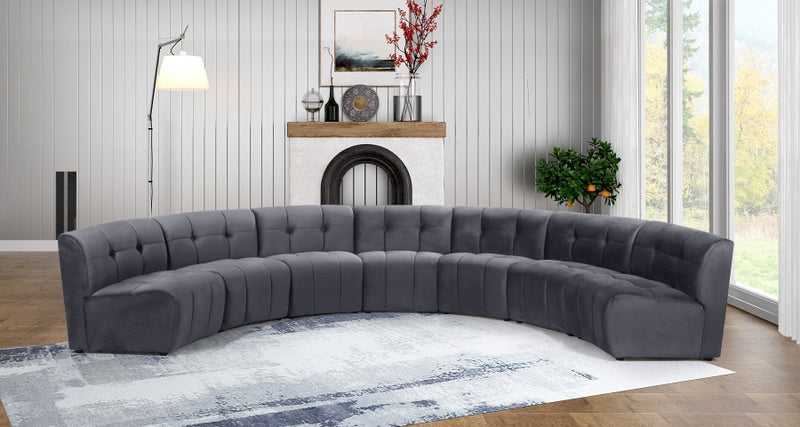 Limitless Modular Velvet 7 Piece Sectional