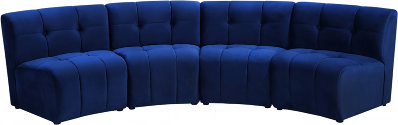 Limitless Modular Velvet 4 Piece Sectional