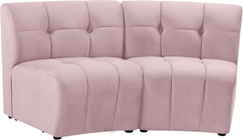 Limitless Modular Velvet 2 Piece Loveseat