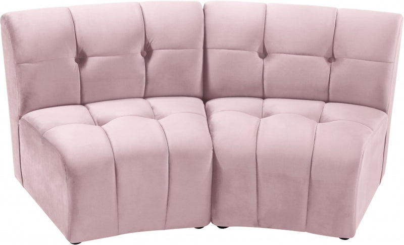 Limitless Modular Velvet 2 Piece Loveseat