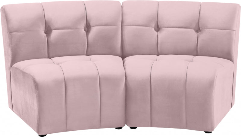 Limitless Modular Velvet 2 Piece Loveseat