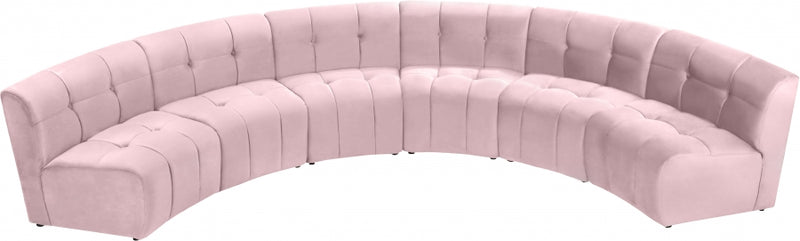 Limitless Modular Velvet 6 Piece Sectional