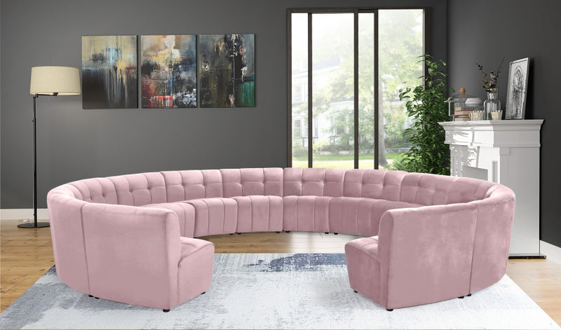 Limitless Modular Velvet 14 Piece Sectional