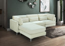 Julia 4 Piece Velvet Modular Reversible Sectional