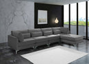 Julia 5 Piece Velvet Modular Reversible Sectional