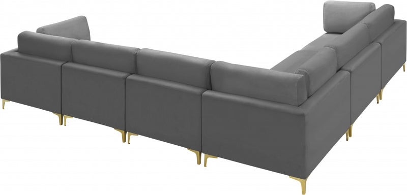 Julia 6 Piece Velvet Modular Sectional