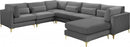 Julia 7 Piece Velvet Modular Reversible Sectional