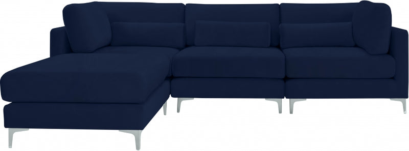 Julia 4 Piece Velvet Modular Reversible Sectional