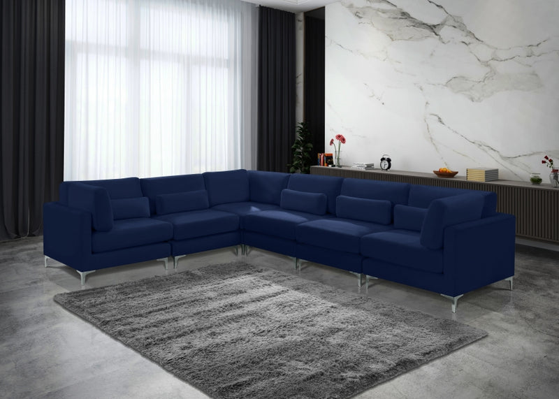 Julia 6 Piece Velvet Modular Sectional