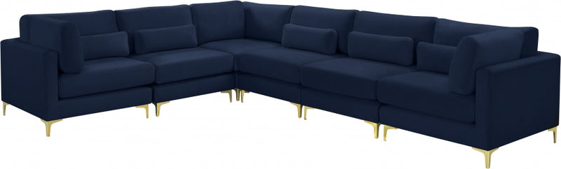 Julia 6 Piece Velvet Modular Sectional