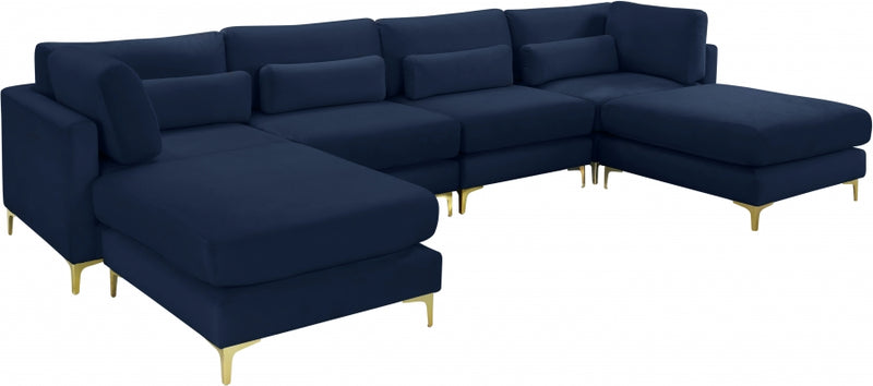 Julia 6 Piece Velvet Modular Reversible Sectional