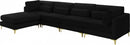 Julia 5 Piece Velvet Modular Reversible Sectional