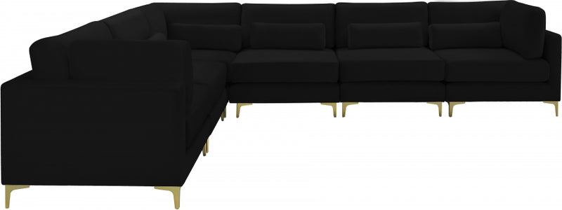 Julia 6 Piece Velvet Modular Sectional