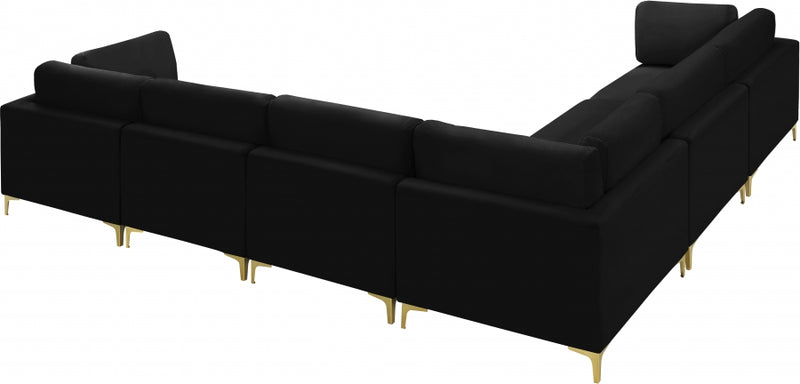 Julia 6 Piece Velvet Modular Sectional