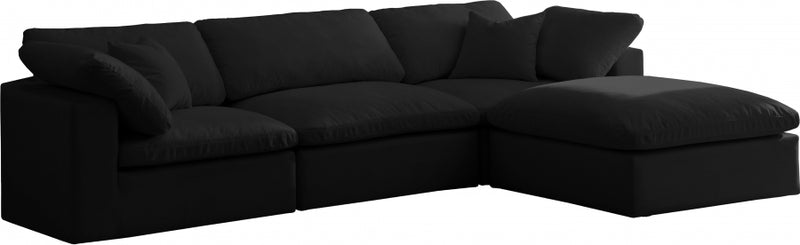 Cozy 4 Piece Velvet Modular Overstuffed Reversible Sectional