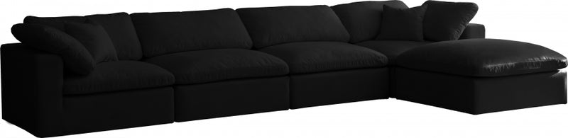 Cozy 5 Piece Velvet Modular Overstuffed Reversible Sectional