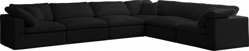 Cozy 6 Piece Velvet Modular Overstuffed Reversible Sectional