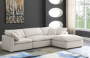 Cozy 4 Piece Velvet Modular Overstuffed Reversible Sectional