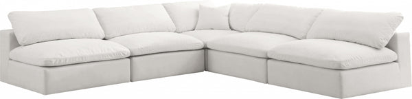 Cozy 5 Piece Velvet Modular Overstuffed Reversible Sectional