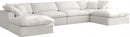 Cozy 6 Piece Velvet Modular Overstuffed Reversible Sectional