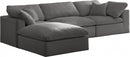 Cozy 4 Piece Velvet Modular Overstuffed Reversible Sectional