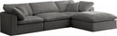 Cozy 4 Piece Velvet Modular Overstuffed Reversible Sectional