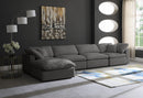 Cozy 5 Piece Velvet Modular Overstuffed Reversible Sectional