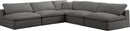 Cozy 5 Piece Velvet Modular Overstuffed Reversible Sectional