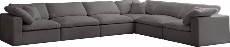 Cozy 6 Piece Velvet Modular Overstuffed Reversible Sectional