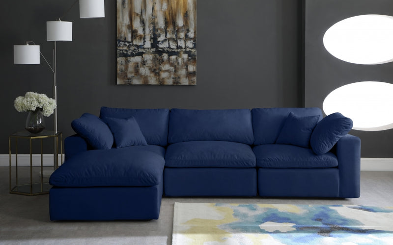 Cozy 4 Piece Velvet Modular Overstuffed Reversible Sectional