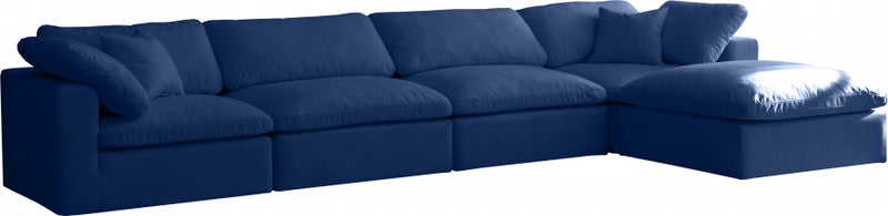 Cozy 5 Piece Velvet Modular Overstuffed Reversible Sectional