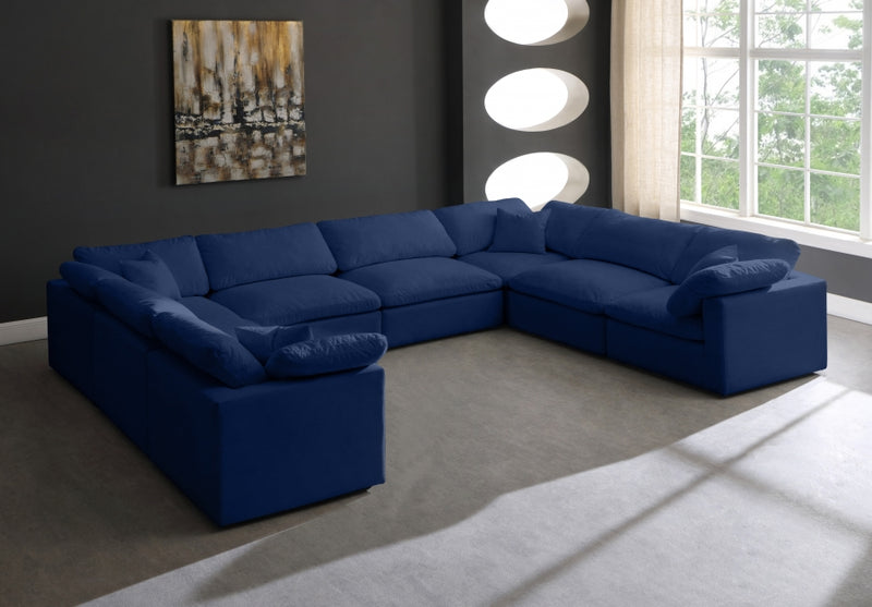 Cozy 8 Piece Velvet Modular Overstuffed Reversible Sectional