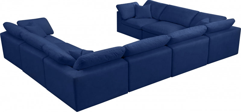 Cozy 8 Piece Velvet Modular Overstuffed Reversible Sectional